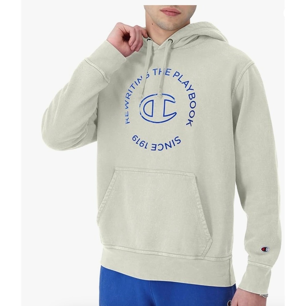 Champion Rewriting The Playbook Hoodie Mens XL Tall Beige Mineral Dye Athleisure